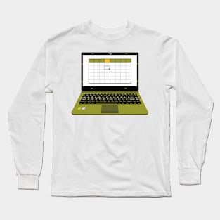 realistic laptop vector illustration display company or scientific report Long Sleeve T-Shirt